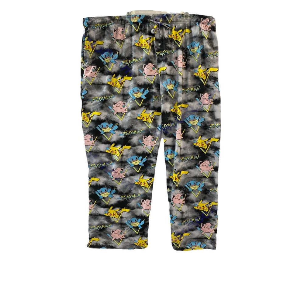 Men's Pokemon Sleep Pajama Lounge Pants Pikachu Squirtle Jigglypuff Tie Dye 3XL